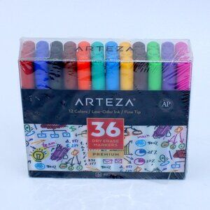 Arteza Dry Erase Markers Bulk Pack of 36 Low-Odor Ink